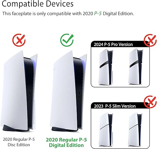 Miniatura 2 de DOBEWINGDELOU - Placa frontal con tira de luz RGB para PS5 Edición digital DOBEWINGDELOU más de 400 efectos de luz LED, cubierta de consola para