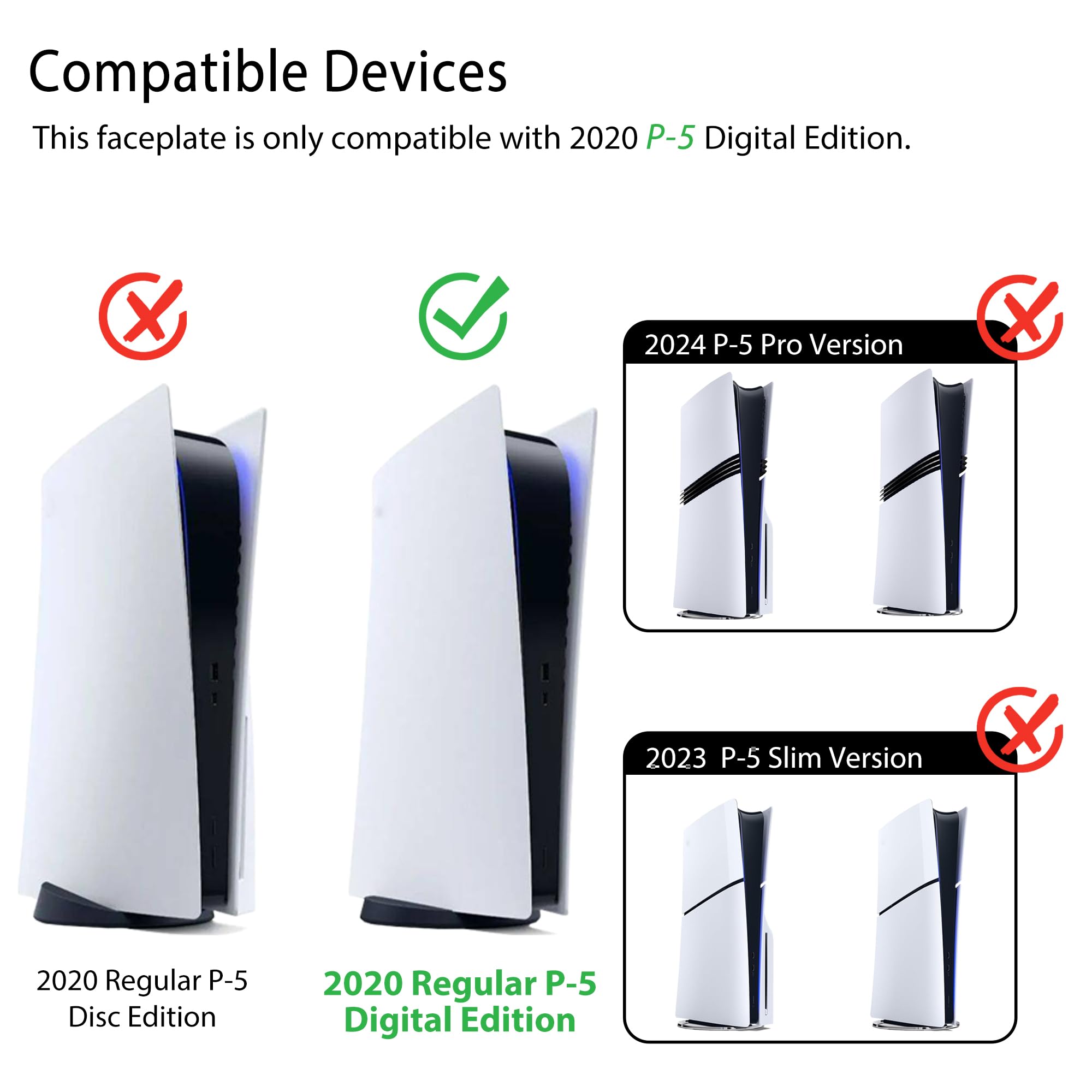 DOBEWINGDELOU - Pannello frontale PS5 con striscia luminosa RGB per edizione digitale DOBEWINGDELOU 400+ effetti LED anello di copertura console per Playstation 5 Digital Edition Kit decorazione fai