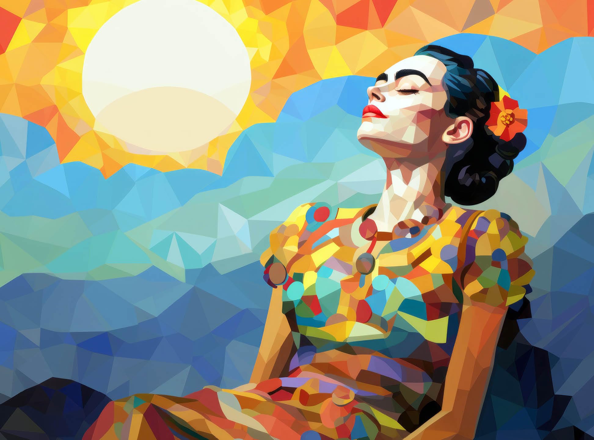 Cross & Glory - Celestial Frida: Colors of The Sky - 1000 Piece Jigsaw Puzzle for Adults | Colorful Art | Vibrant Day of The Dead Theme | Premium Satin Finish