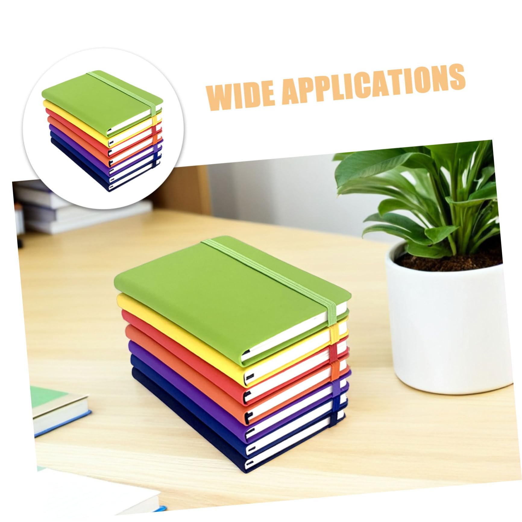 Set da 7 Quaderni Tascabili A6 con Righe e Fascia Elastica, Quaderni Piccoli in Carta Pu per Studenti e Viaggi, Blocchi Note Multifunzione per Riunioni e Appunti