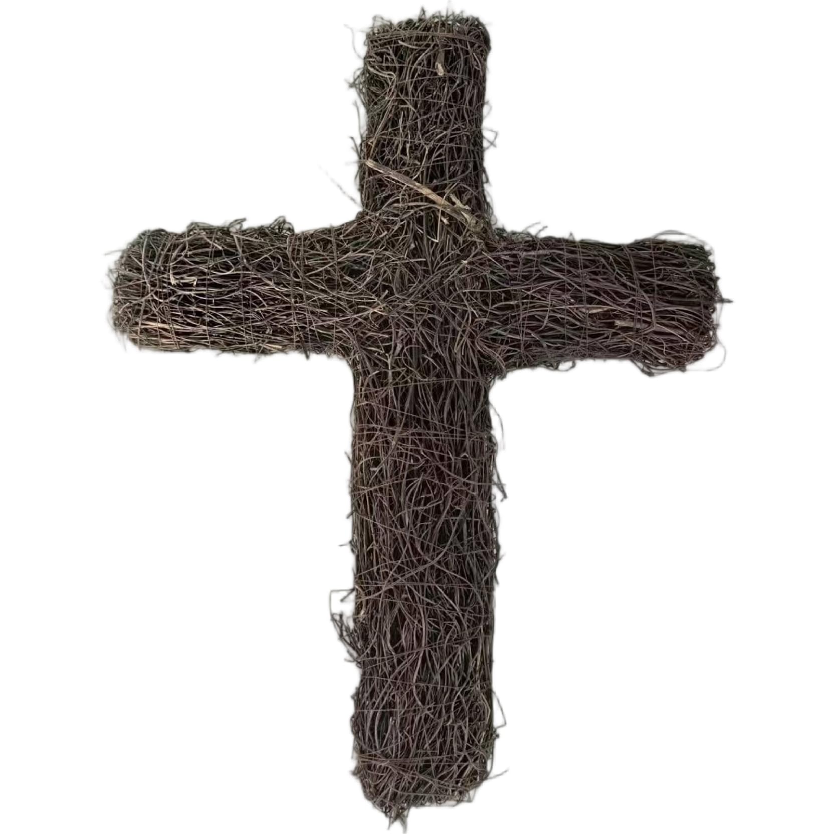 Ngbbby Assorted Color Cross Wreath Frame, Rustic Diy Rattan Woven Cross Wreath For Xmas Easter Door Garland Wedding Party Home Hanging Decoration