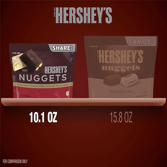 HERSHEY'S NUGGETS SPECIAL DARK Chocolate with Almonds Candy Share Pack, 10.1 oz