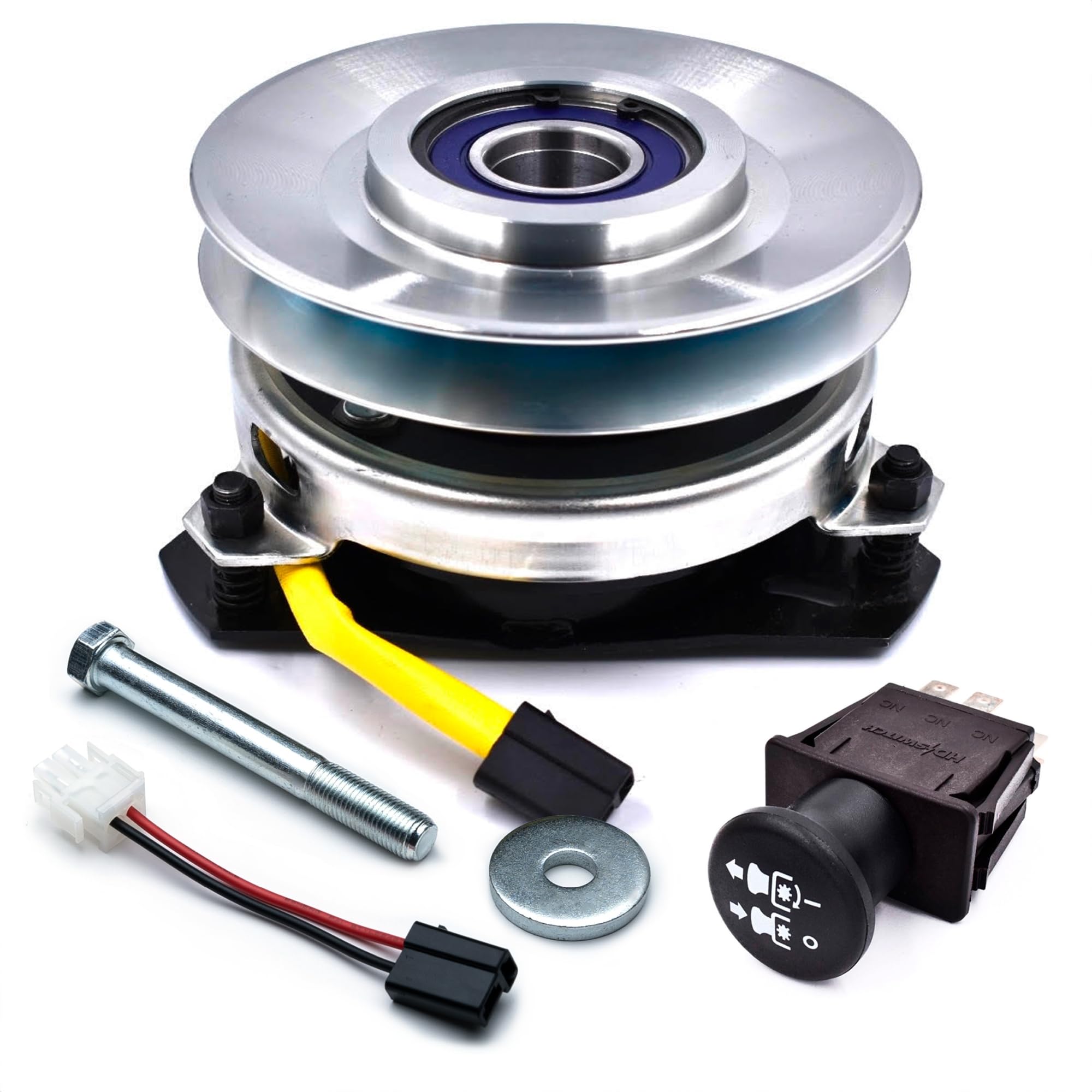 HD Switch High Torque 120ftlb (OEM 87) Billet Pulley Blade Clutch & 10A PTO Switch C3 Bearing Upgrade for Sears Craftsman DGT4000 DGT6000 FS5500 GT3000 GT5000 GS6500 DGS6500 G5100 Lawn Mower Tractor