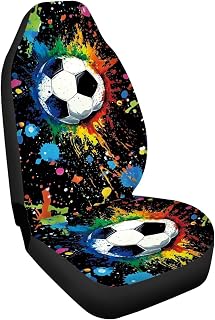 Amzbeauty Soccer Print Front Seat Cover