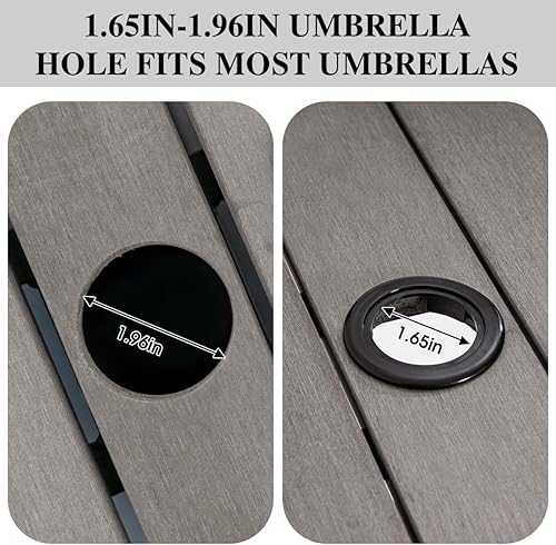 Miniatura 4 de Sundale Outdoor Soporte para sombrilla de patio para todo tipo de clima, mimbre de ratán de 22 pulgadas, mesa de paraguas, muebles de jardín, mesa