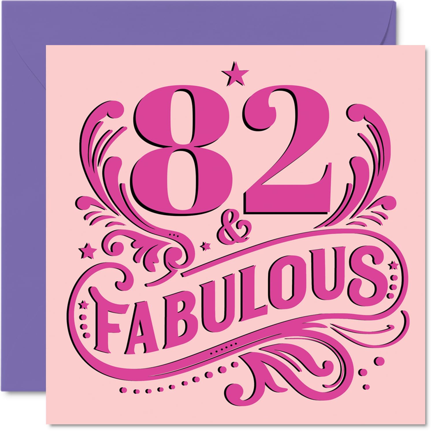 82nd Birthday Cards for Women - Fabulous - Happy Birthday Card for 82 Year Old Woman Wife Grandma Nan Nana, 145mm Bday Greeting Cards