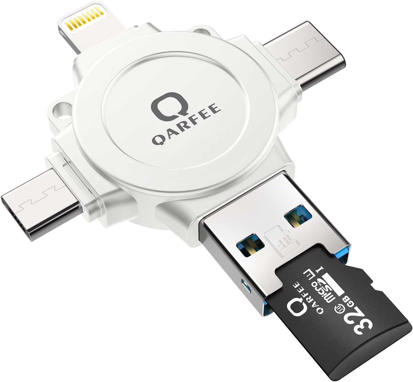 QARFEE 4 in 1 32GB Flash Drive für iOS/Android, Legierung OTG Typ C