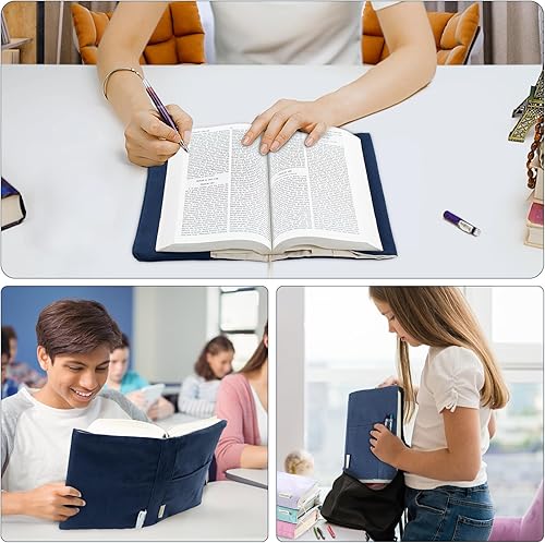 Miniatura 7 de Fundas de lona para libros, protector de libro lavable, funda de libro para novelas de bolsillo, funda ajustable para libros de tapa dura con