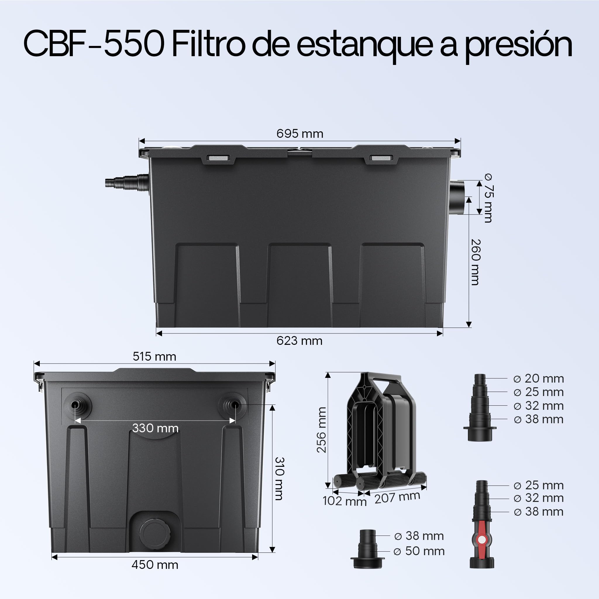 SunSun filtro 60000l Estanque 36W clarificador neo10000 80W Bomba jardin