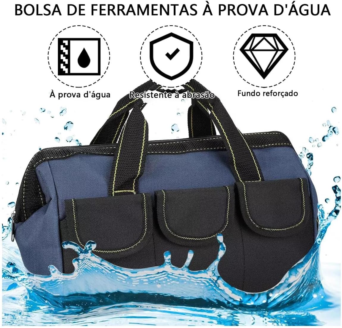 Bolsa de Ferramentas Profissional, 31cm, Equipado com base de borracha impermeável,com Compartimentos Múltiplos,Usado para organização e armazenamento de ferramentas Bolsa de Ferramentas Profissional, 31cm, Equipado com base de borracha impermeável,com Compartimentos Múltiplos,Usado para organização e armazenamento de ferramentas