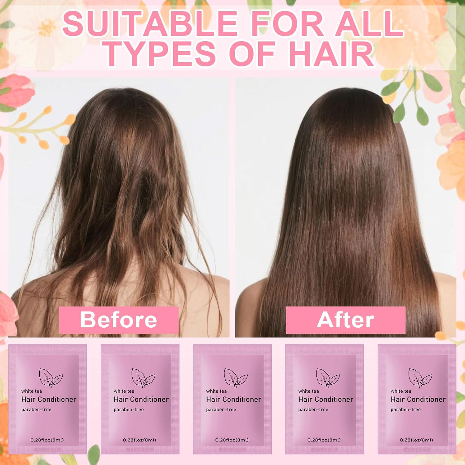 Travel Size Conditioner Bulk,White Tea Scent,0.28 fl oz (8ml) Small Size Mini Conditioner,Hotel Supplies Bulk for Guests Airbnbs Homes Resorts Offices and Gyms (pack of 200, white tea)