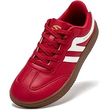 HOBIBEAR Barefoot Shoes Wide Casual Lace Up Retro Leather Fashion Sneakers for Women Men