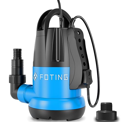FOTING Sump Pump 1HP Clean/Dirty Submersible Water Pump,4600GPH Utility Pump