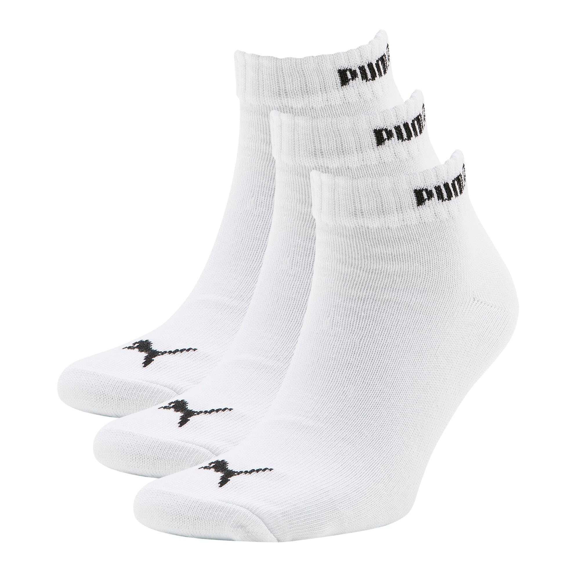 Puma Quarter Sock 3 Pack Quarter - White, EU 35-38