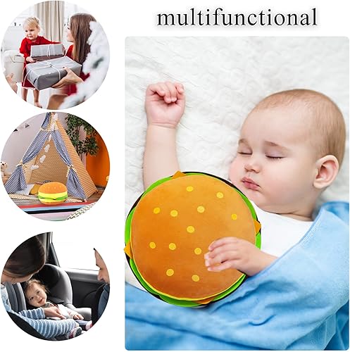 Miniatura 2 de Hamburguesa de peluche hamburguesa con queso de peluche de comida y pan almohada suave regalos para niños 11.8