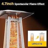 Vista 2 de EAST OAK Pyramid - Calentador de patio al aire libre, 48,000 BTU, calentador de propano de tubo de vidrio de cuarzo, sistema de triple protección