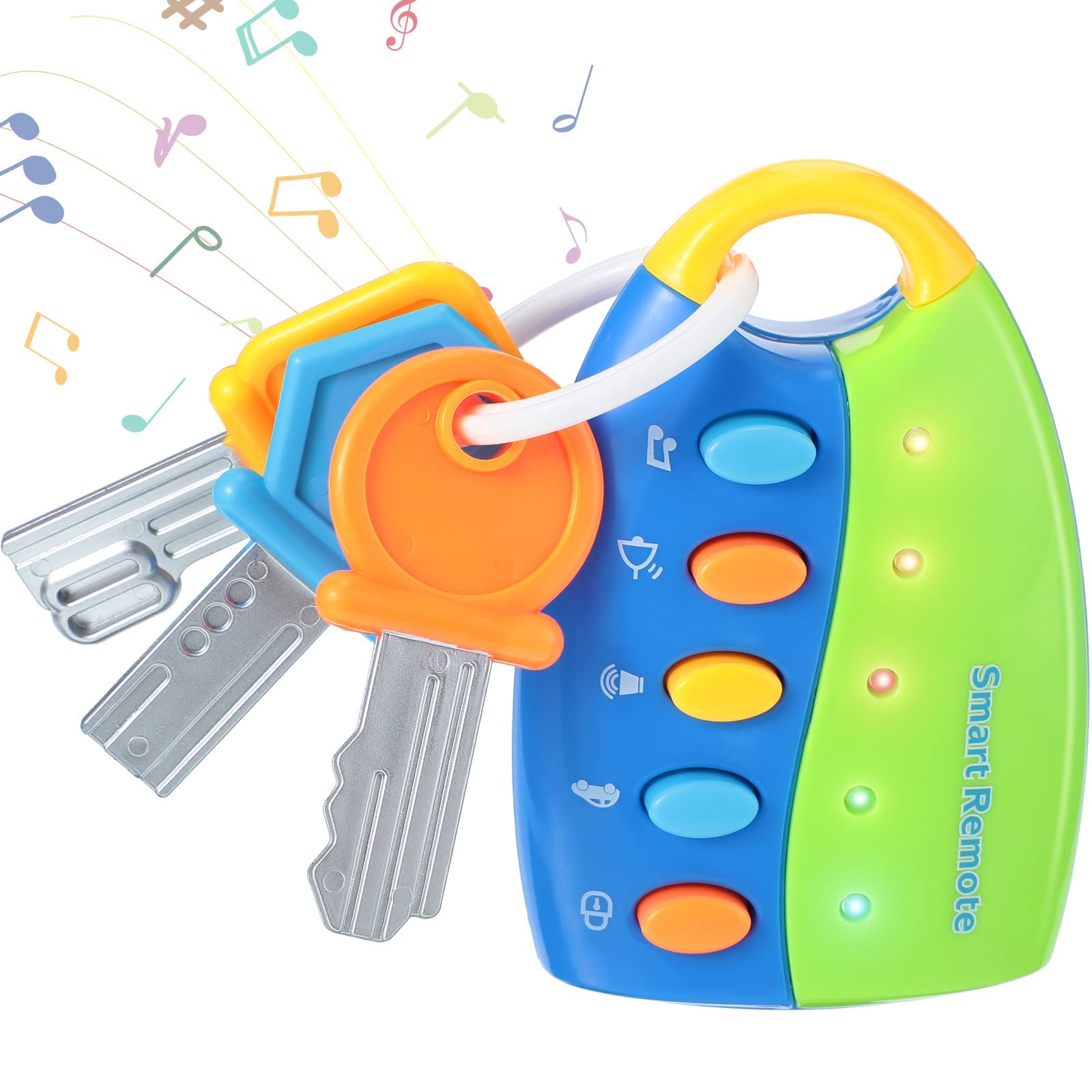 SYOSI Musical Smart Remote Key Toy, Car Keys Toy with Sound and Lights for Toddlers Toy Key Fun and Educational Toy