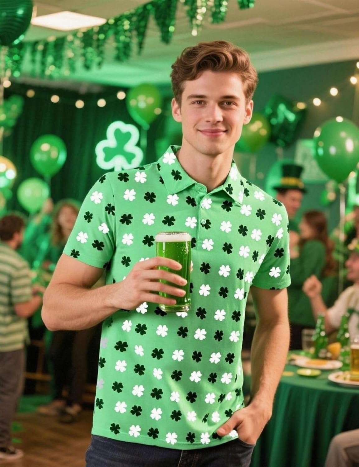 Men's Novelty Shirt Short Sleeve Golf Polo Top