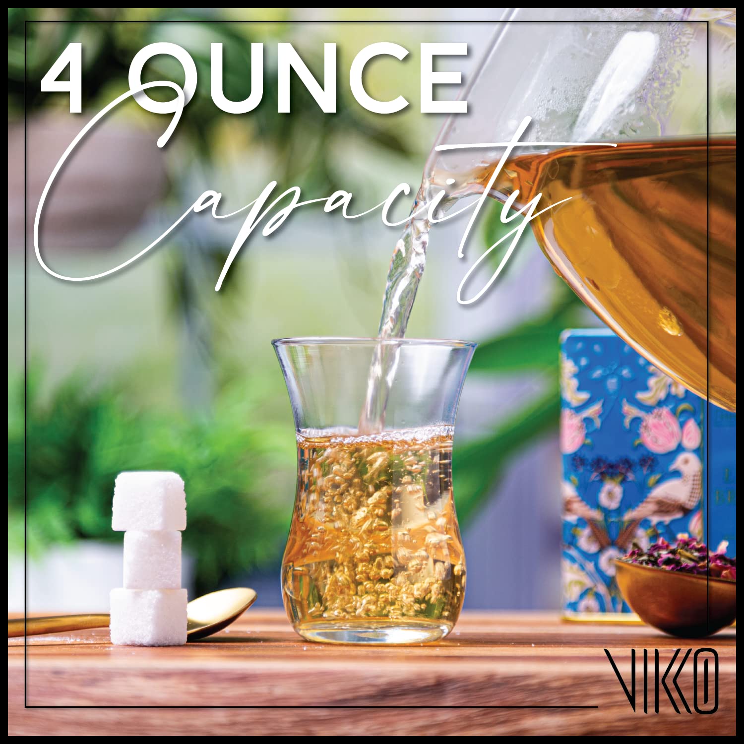 Vikko Teacups, vasos de té turcos, juego de 12 tazas de té turcas auténticas, vaso de té de 4 onzas