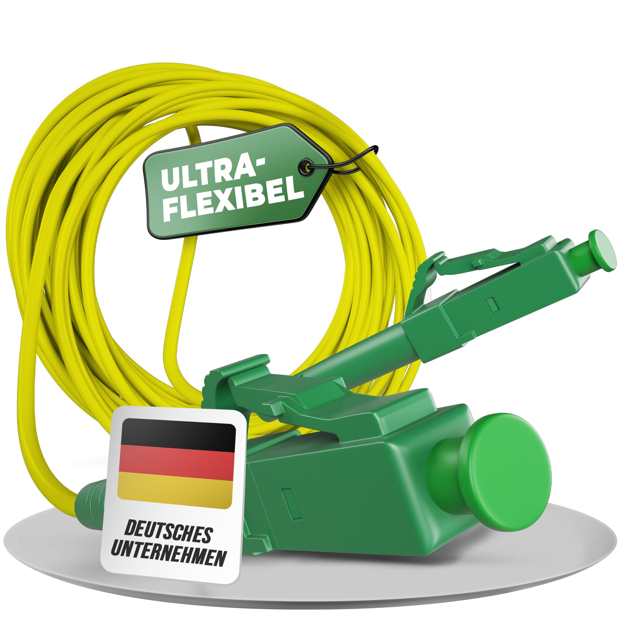 75m Câble Fibre Optique | LC/APC - LC/APC | Jaune | Idéal pour les réseaux domestiques FTTH | Compatible avec Orange, SFR, Bouygues Telecom, Free | Rallonge Câble (Longueur 75 Mètres)
