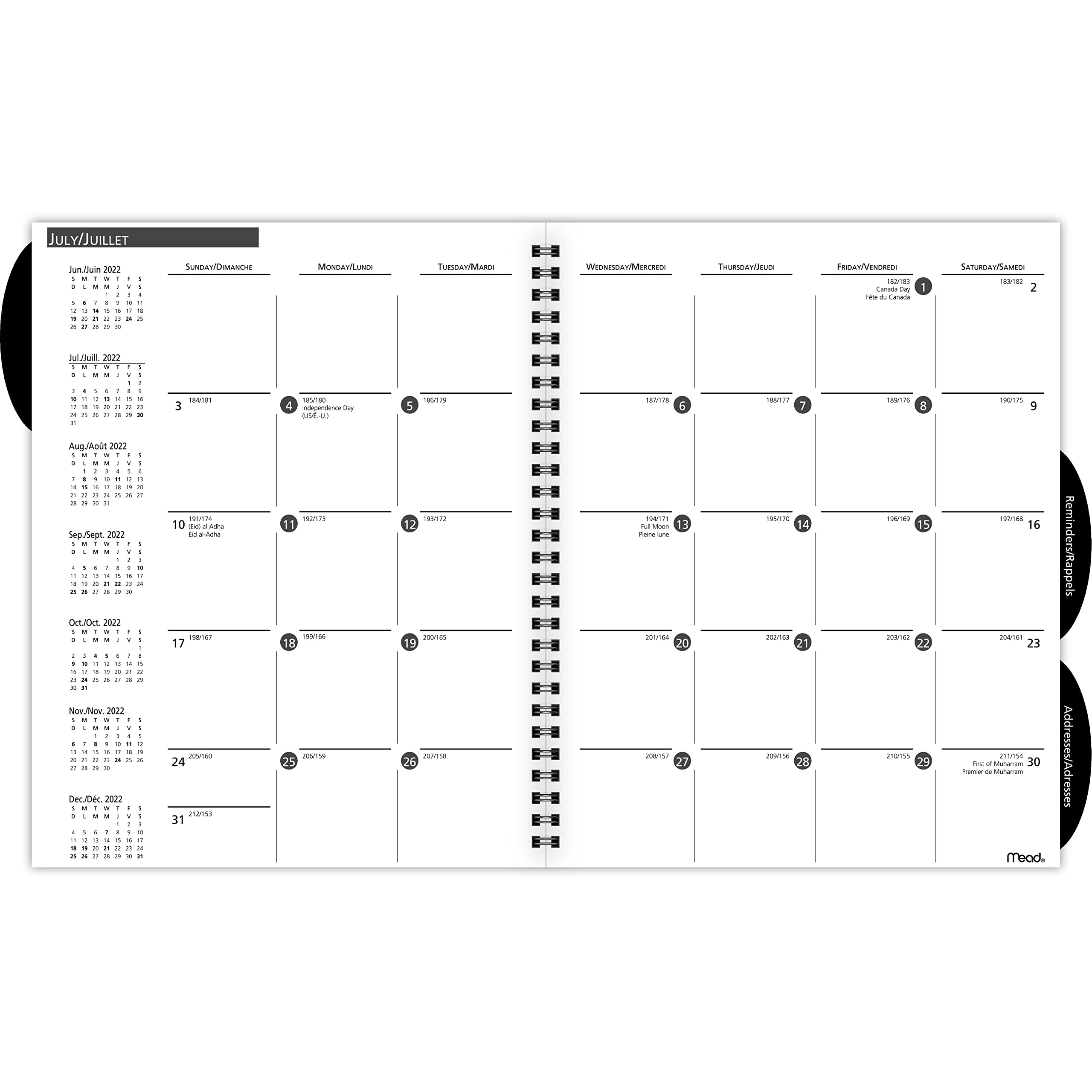 Mead 2023 Small Planning Padfolio - 18-Month Weekly/Monthly Planner (July 2022-Dec 2023), 8.5x5.5 Inch, Black - View #10