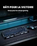 GravaStar Mercury K1 75% Wireless Mechanical Keyboard, Aluminum Alloy Gaming Keyboard with Knob, Hot Swappable, Linear Switches, Transparent Keycaps, RGB Backlit, 2.4GHz/BT5.0/USB-Black Mist - 2