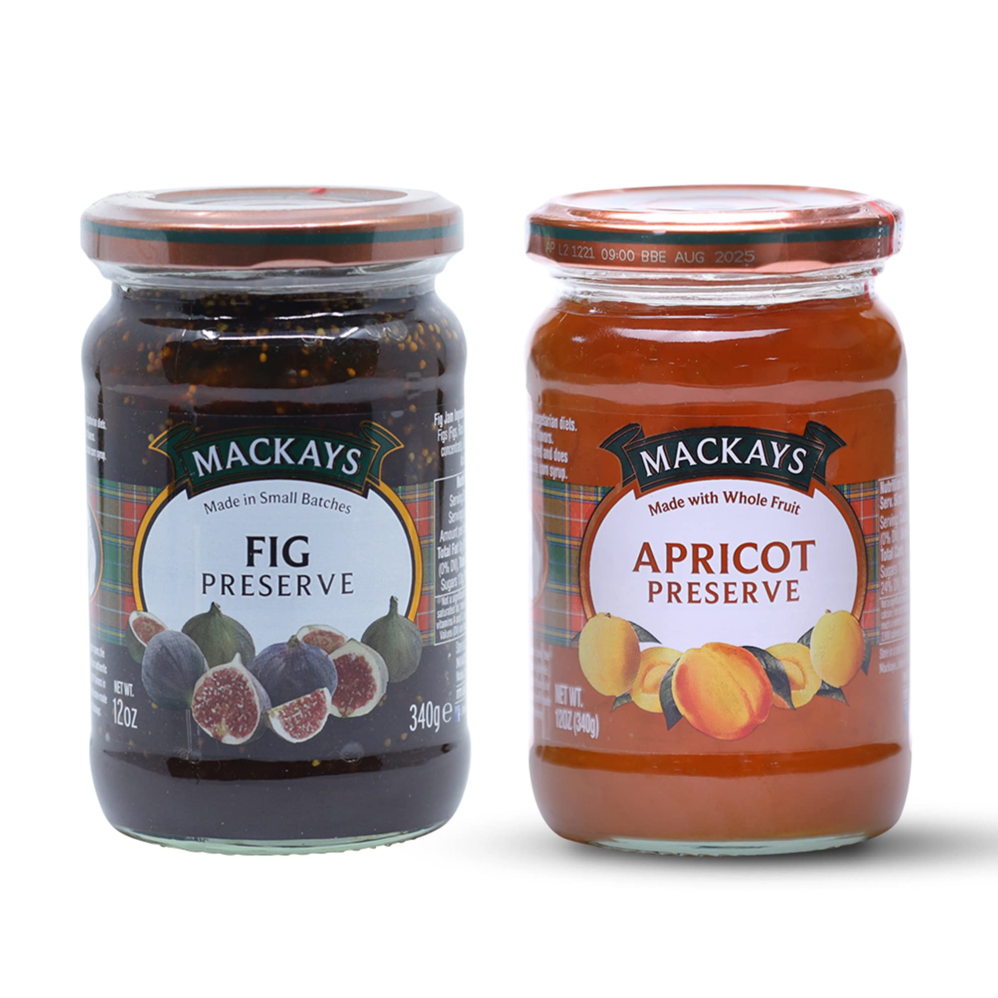Mackays Scottiesh Apricot & Fig Preserve | Made in Small Batches | Vegan | No Artificial Color and Flavor | Gluten Free | Natural Fruit Jam with Real Fruits - 340g (Combo Pack of 2) (B09WKJP24G) Amazon Price History, Amazon Price Tracker