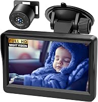 NewHail Autós Babafigyelő Kamera 4,3" HD IPS Kijelzővel - 178° Széles Látószög, Éjjellátó Funkció, Hátrafelé Néző Monitor Csecsemőknek és Ki 1