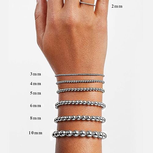 Miniatura 2 de Cuentas de acero inoxidable a granel 0.197 in300PCS Cuentas espaciadoras de metal redondas a granel para fabricación de joyas