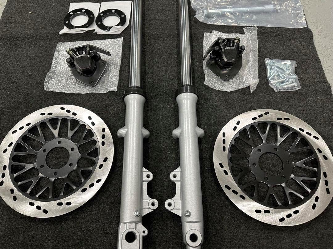 ダブルディスクキット新品 GS400 GSX400E ザリ ゴキGT380 ダブルディスクキット GS400 GSX400E ザリ ゴキGT380 車＆バイク