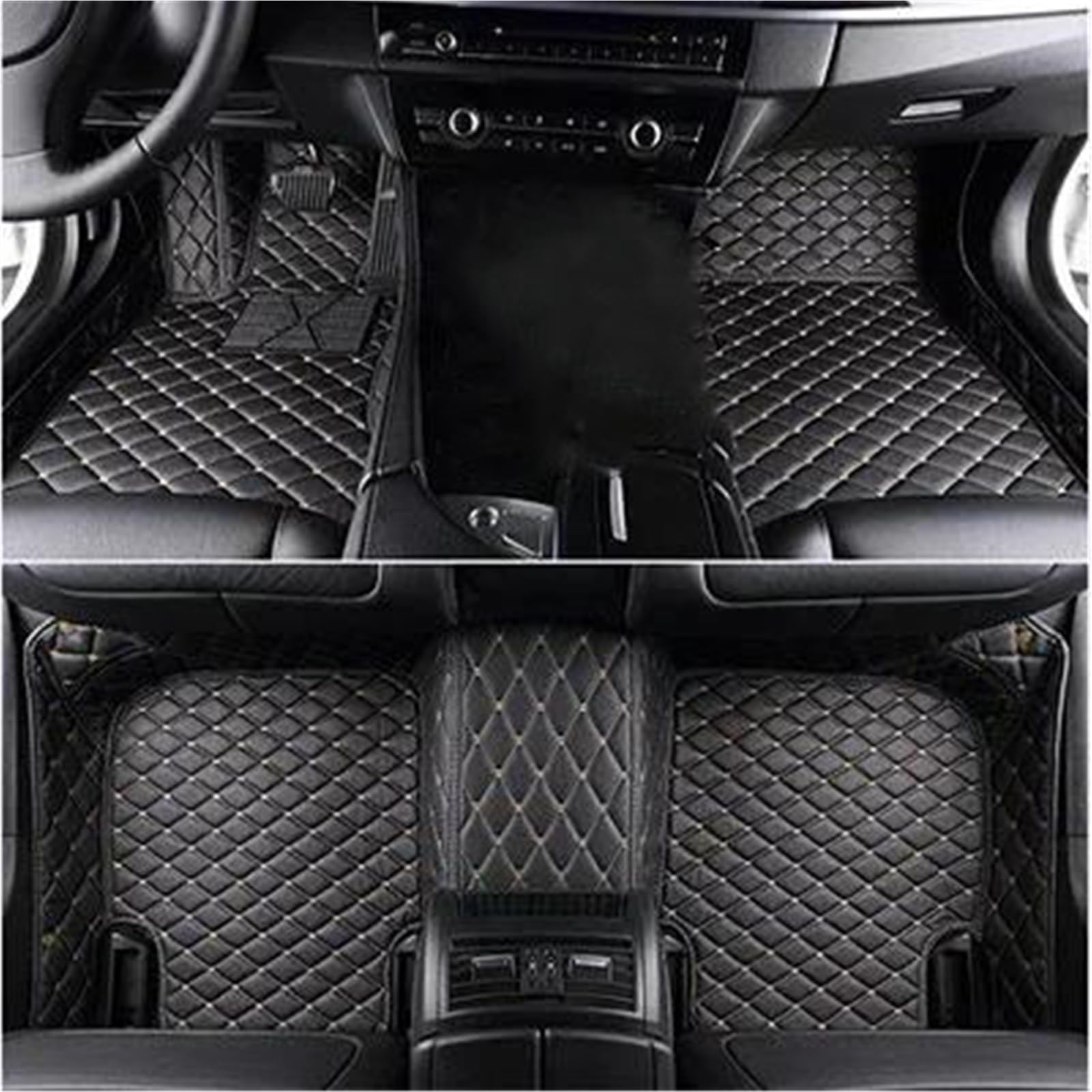 Tapis de sol de voiture luxe noir et beige haut de gamme pour habitacle A5 Sportback 2017-2019 - 2