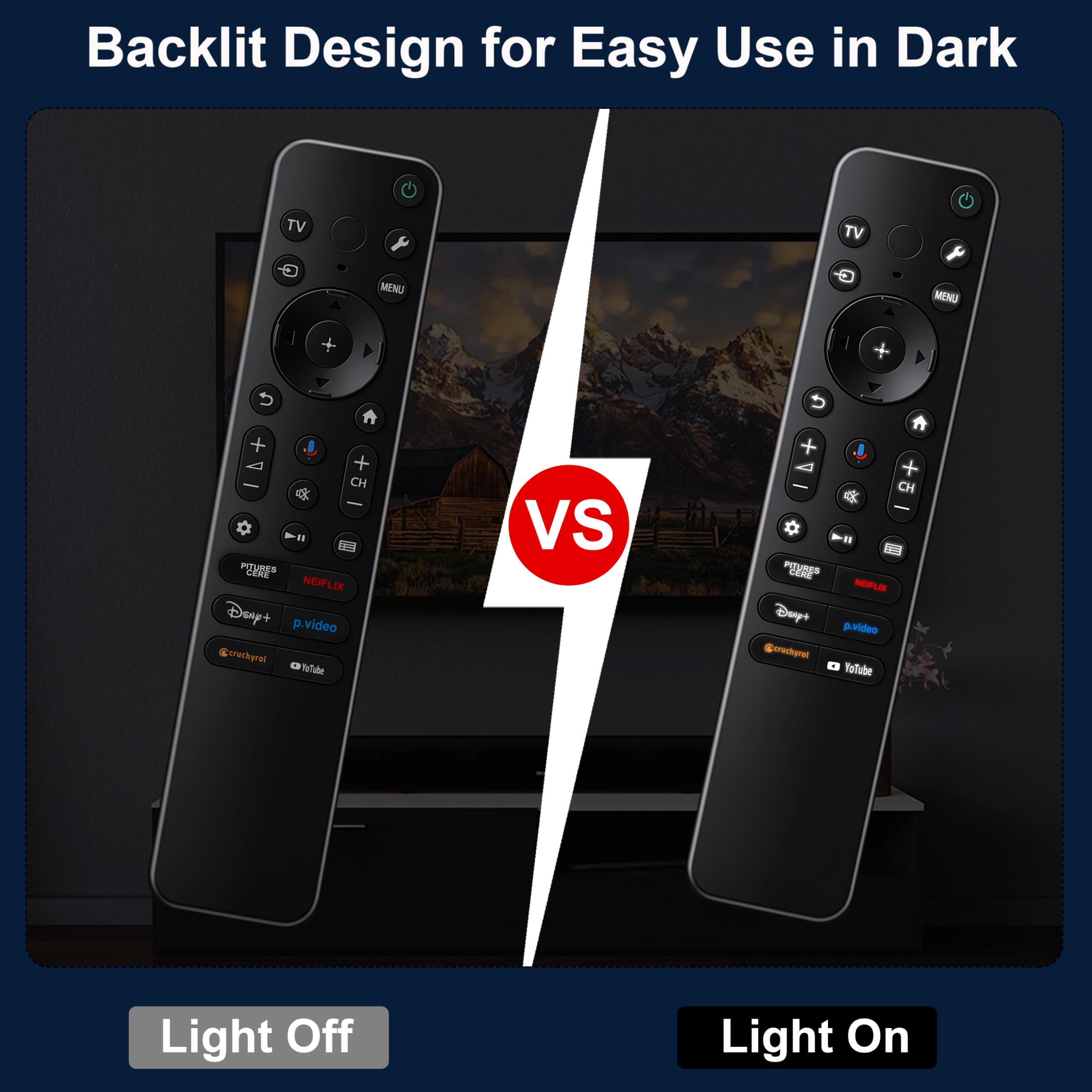 Telecomando di ricambio per TV Sony, Bravia Google 4K LED OLED Smart TV Control con voce e retroilluminato