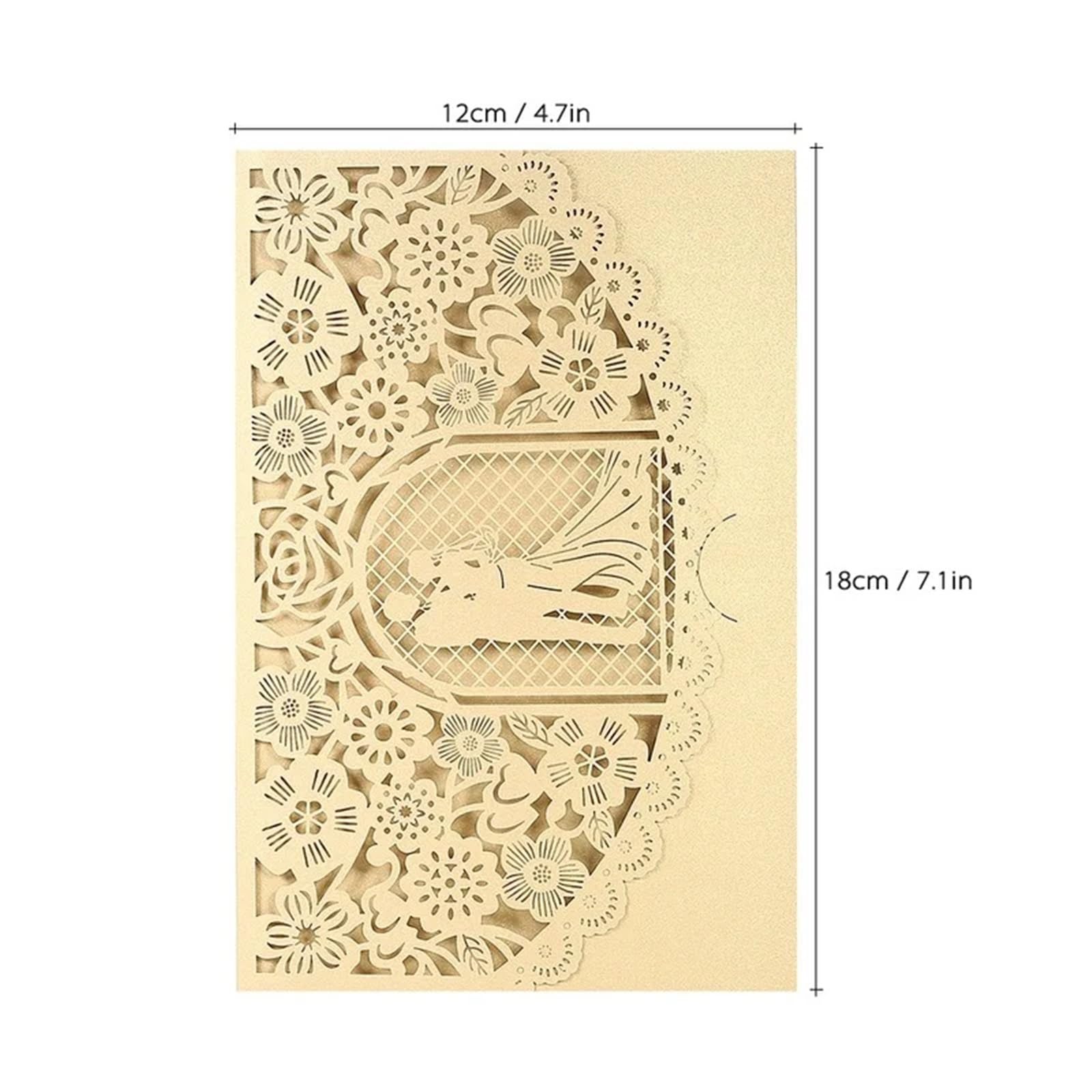 Hochzeitseinladungen Karte 10 STÜCKE Hochzeitseinladungskarte Abdeckung Perlenpapier Lasergeschnittene Einladungskarten for Braut und Bräutigam Hochzeitstag Party Supplies(Red)