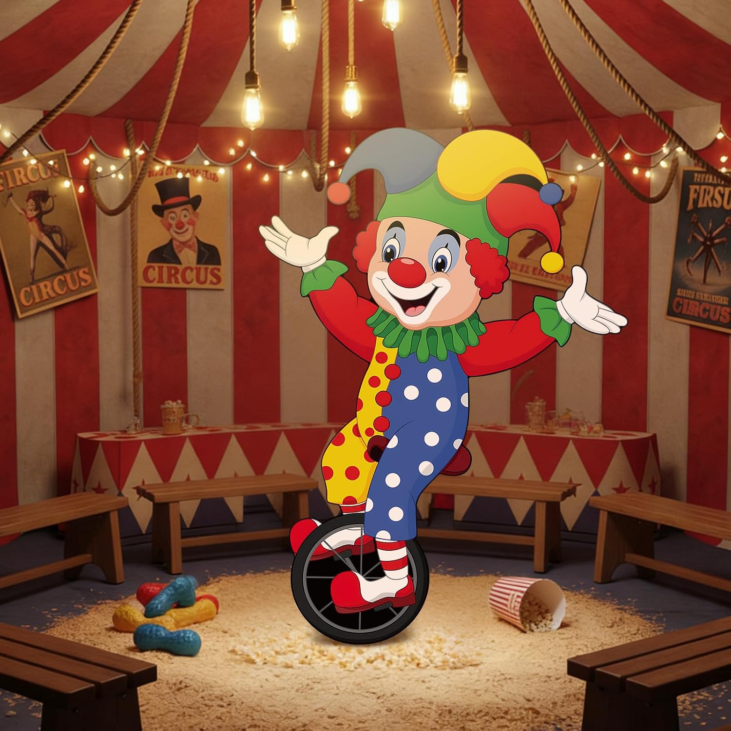 Colingmill 3ft Halloween Circus Theme Party Decoration Carnival Clown Show