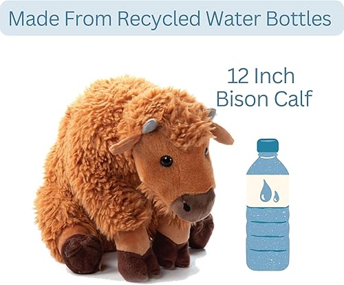 Miniatura 3 de The Petting Zoo Peluche de bison de becerro, regalos para niños, animales salvajes de la vida silvestre Onez, juguete de peluche de bison de