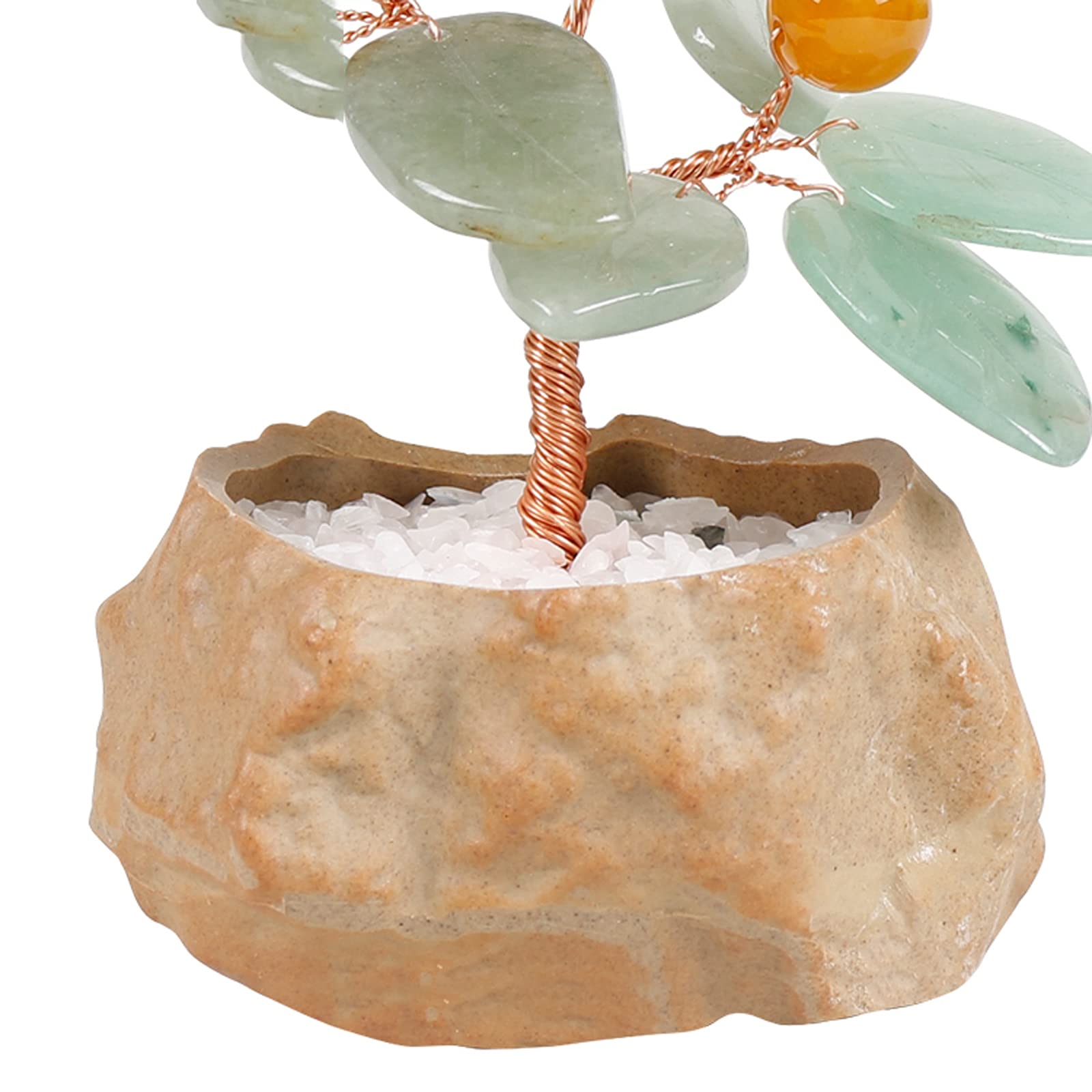 Künstlicher Bonsai Kleiner Steintopf-Geldbaum, Feng Shui, Kristall-Bonsai-Baum, Edelstein-Baumschmuck for Zuhause, Büro, Dekoration, Reichtum, Heilung, Geschenk Kunstbonsai (Color : A)
