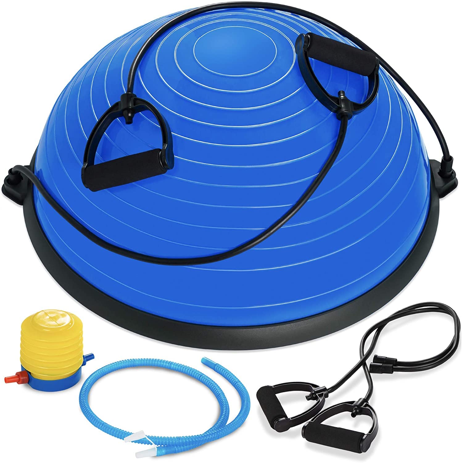 REZNOR Half Ball Balance Trainer Yoga Exercise Fitness Platform for Stability, Core Workout, Training with 2 Resistance Bands, Pump (B09T3W3JDG) Amazon Price History, Amazon Price Tracker