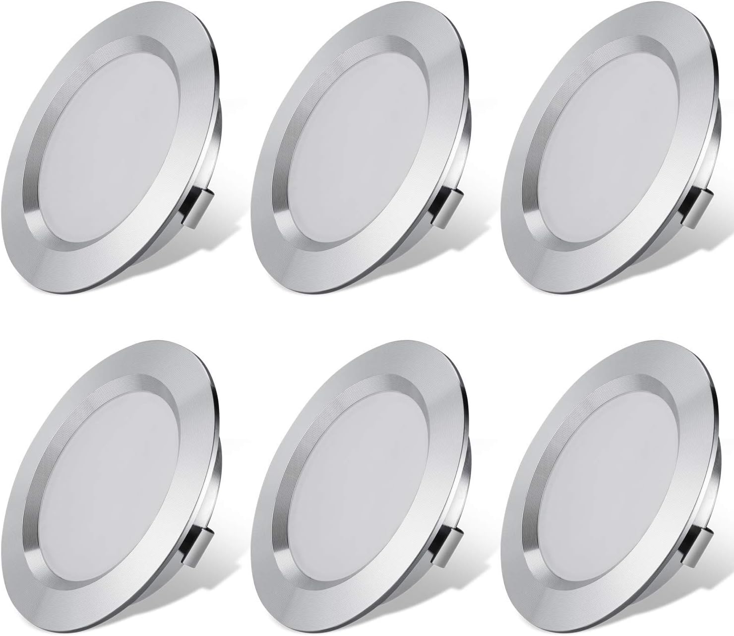 12V LED Lights for RV Camper Van Trailer - 3W Warm White 2800K 270 Lumen Low Voltage Recessed Ceiling Light Dimmable, Set of 6