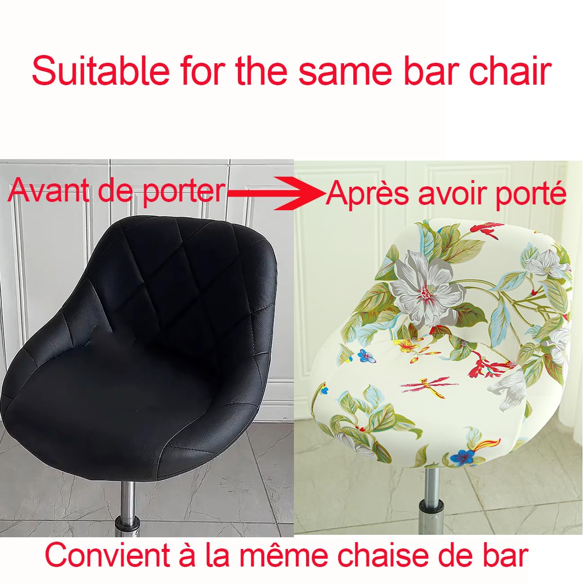 Housse Tabouret De Bar Siège Avec Dossier Lot De 2/4/1 Extensible
