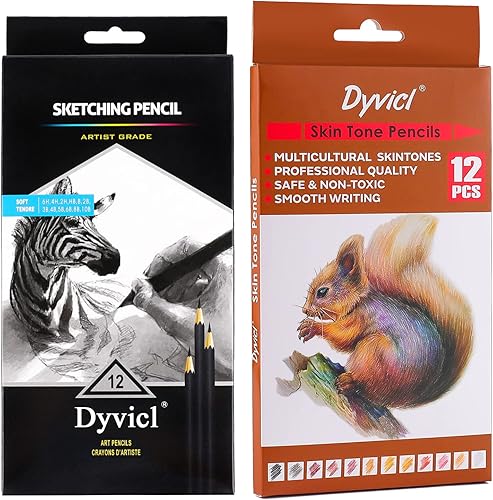 Dyvicl Lápices de dibujo y lápices de colores de piel
