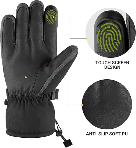 Miniatura 5 de ATEPA AA221 - Guantes de esquí para hombre, guantes térmicos de snowboard para mujer, color negro, AA221