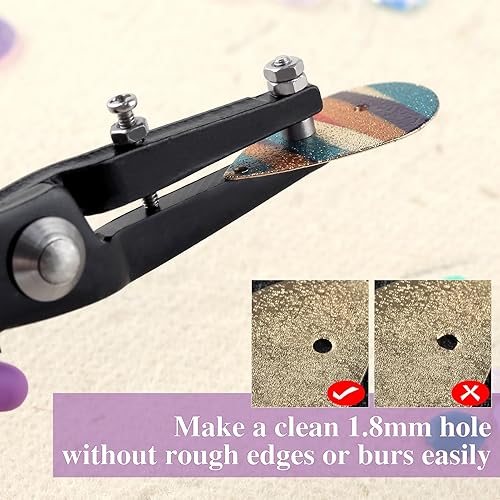 Miniatura 8 de SPEEDWOX Alicates perforadores de agujero de metal para joyería de 0.071 in de diámetro, hoja de metal de agujero redondo de calibre 24 de grosor de