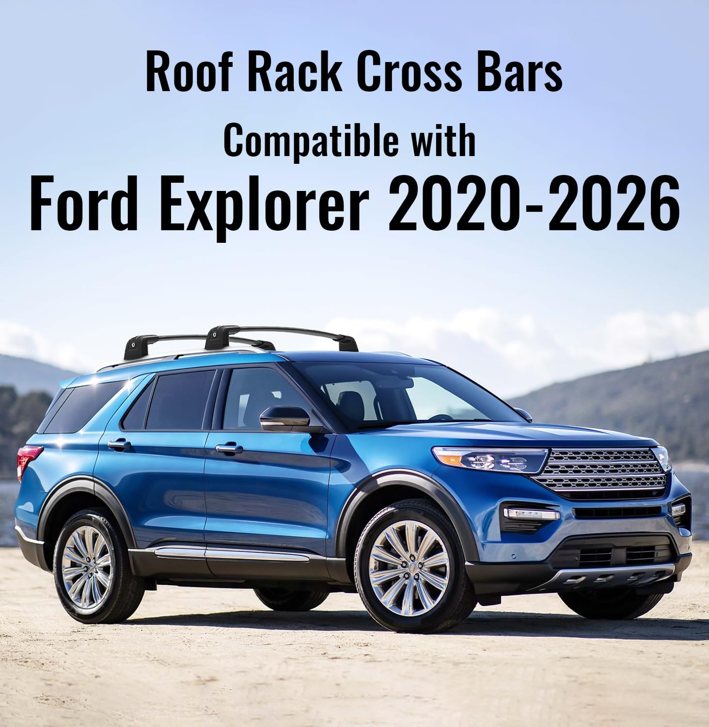 300lbs Roof Rack Cross Bars Fit for Ford Explorer 2020-2026 with Lock, Aluminum Heavy Duty Roof Rails Crossbars for Rooftop Cargo Carrier Luggage Kayak Canoe Bike Snowboard