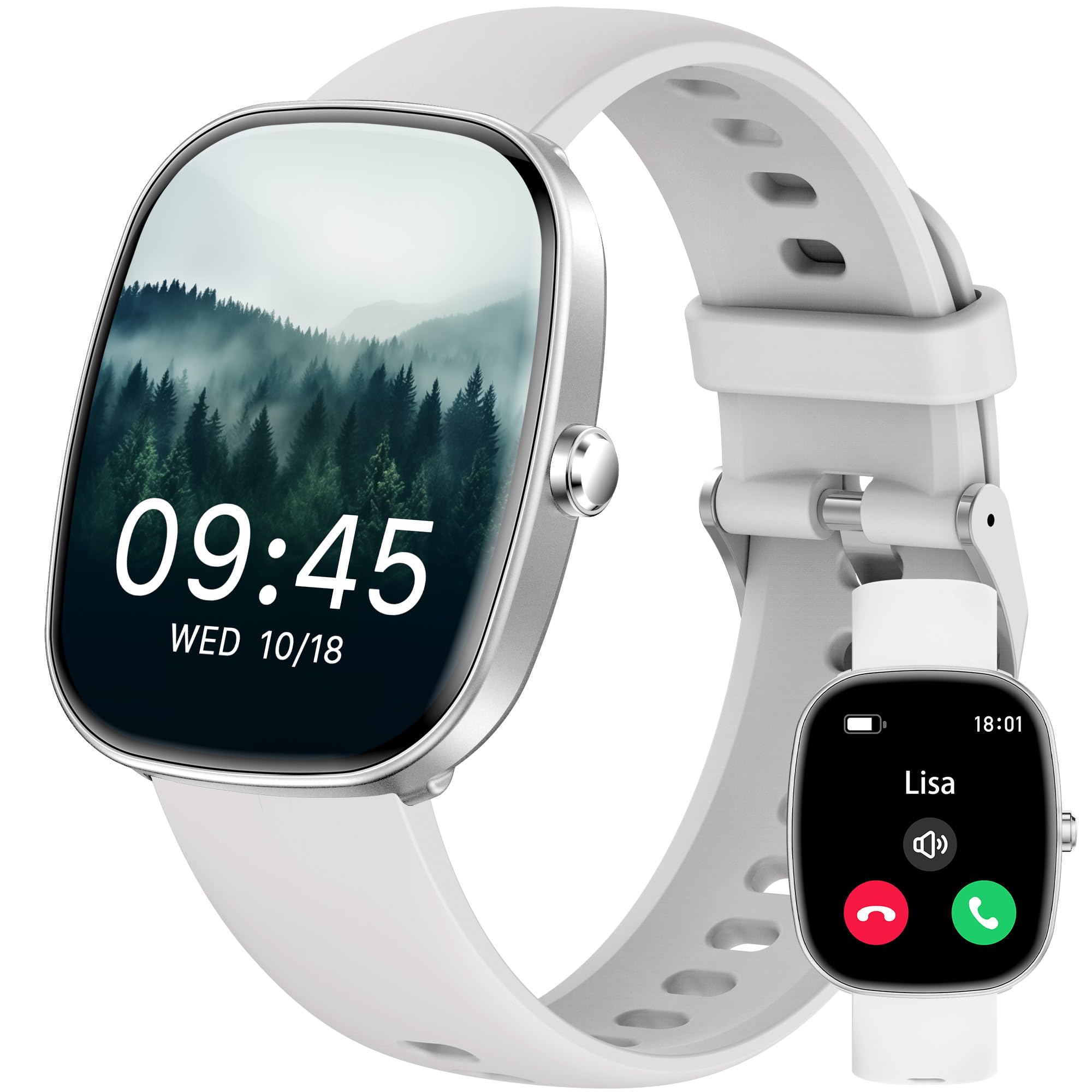 Smartwatch Uomo Donna (Rispondi/Effettua Chiamate), 1.83" Orologio Smartwatch con Contapassi/Sonno/SpO2/Cardiofrequenzimetro, 100+ Modalità Sportive, IP68 Impermeabile Fitness Tracker per iOS Android