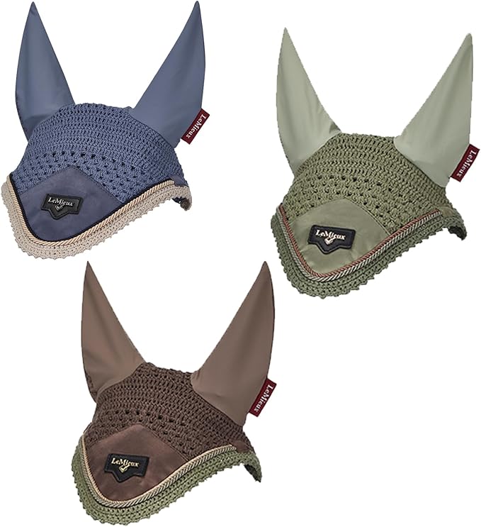 Bonnet Anti-mouches LeMieux Loire – Lycra Satin – Bleu Foncé – IT05939 – Neuf