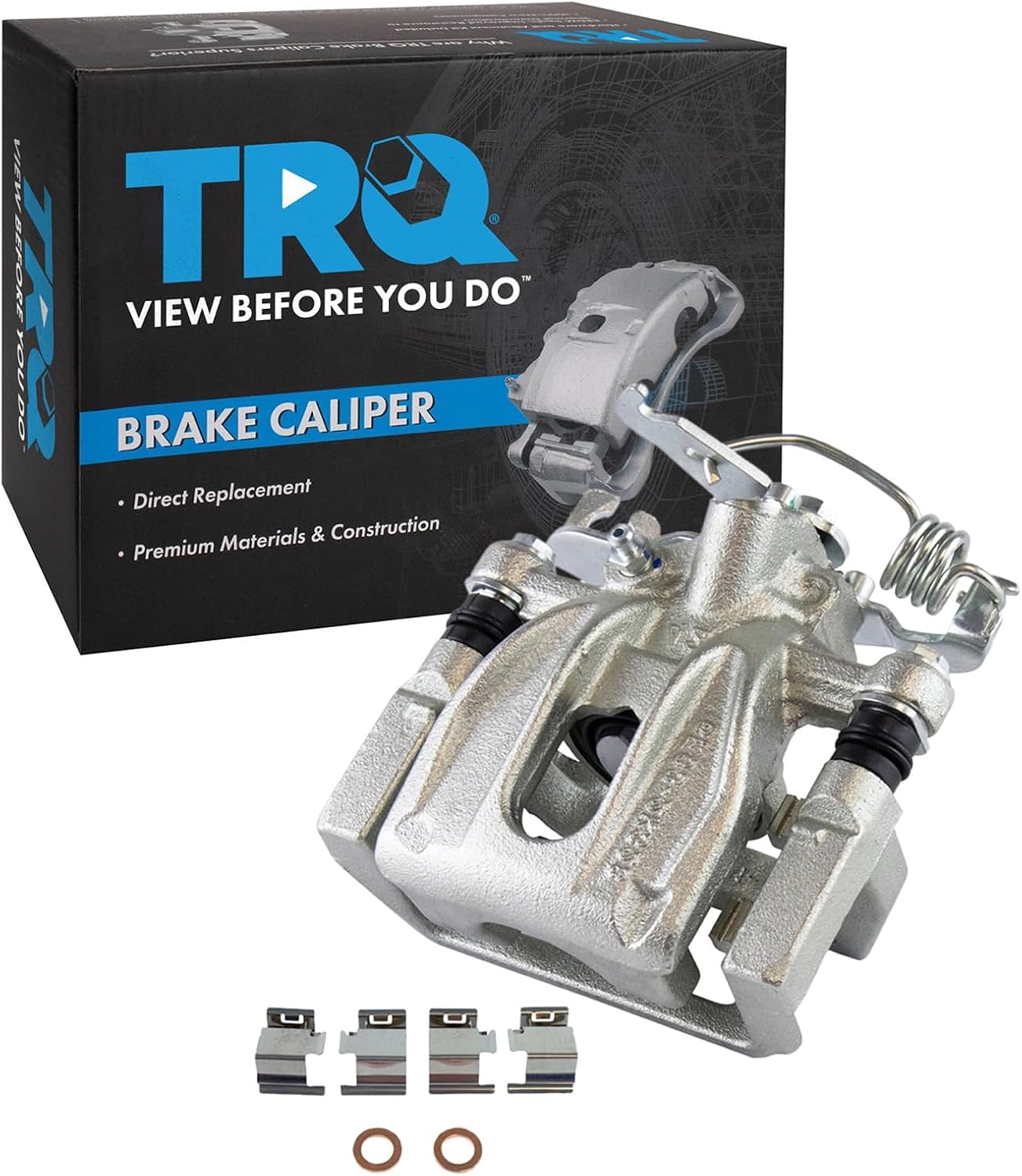 TRQ Rear Left Brake Caliper w/Bracket Drivers Side Compatible with 2005-2007 Ford Five Hundred Freestyle 2008-2009 Taurus Taurus X Mercury Montego Sable
