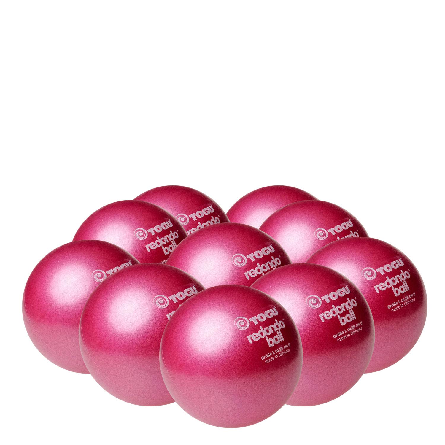 Togu 10 x Redondo Ball Pilates Ball Gymanstik Yoga Fitness Therapie 26cm rot