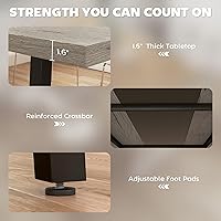 Vista 6 de HOMCOM Mesa de comedor industrial para 8 personas, mesa de cocina rectangular de 70.9 pulgadas de largo con mesa grande y patas de acero