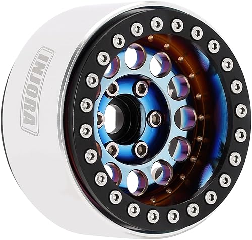 Miniatura 3 de INJORA Rin Beadlock de 1.9 pulgadas, rueda de plato profundo de latón y aluminio súper pesado de 5.40 oz para 110 RC Crawler SCX10 TRX4 VS4-10 Gen8