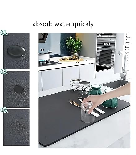 Miniatura 6 de Infinity City - Tapete multiusos para secar platos de cocina, tapete mágico, tapete de encimera de cocina, tapete para secadora de platos, tapete de